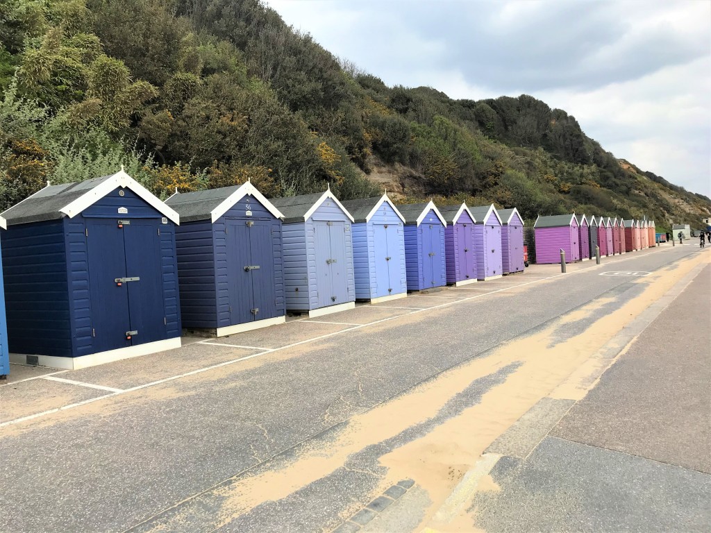 Beach huts along Bournemouth beach